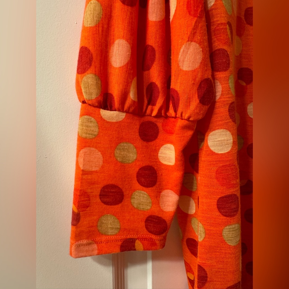 New Directions Orange With Colorful Polka Dot Blouse - Picture 4 of 11